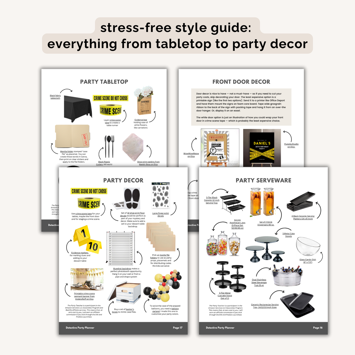 Detective Birthday Party Plan INSTANT DOWNLOAD
