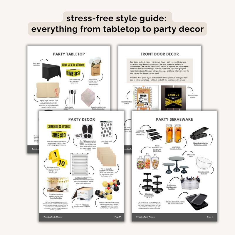 Detective Birthday Party Plan INSTANT DOWNLOAD