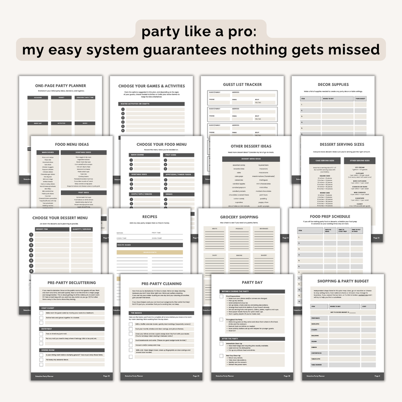 Detective Birthday Party Plan INSTANT DOWNLOAD