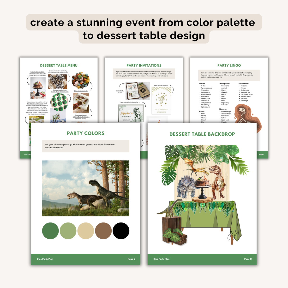 Dino Birthday Party Plan (Ages 7-12) INSTANT DOWNLOAD