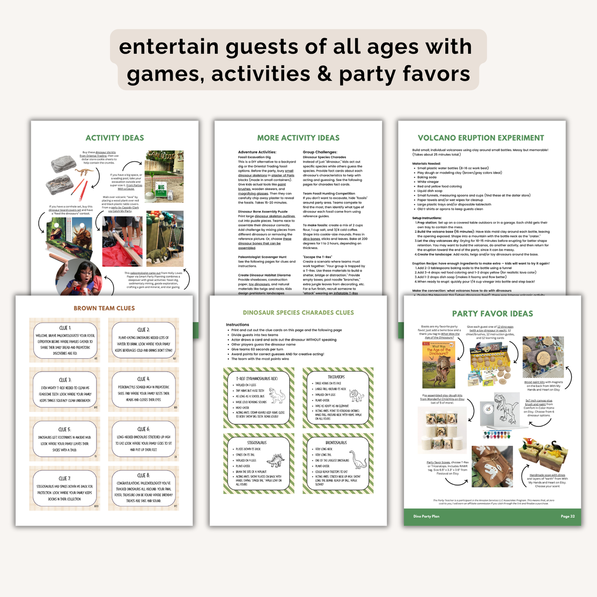 Dino Birthday Party Plan (Ages 7-12) INSTANT DOWNLOAD