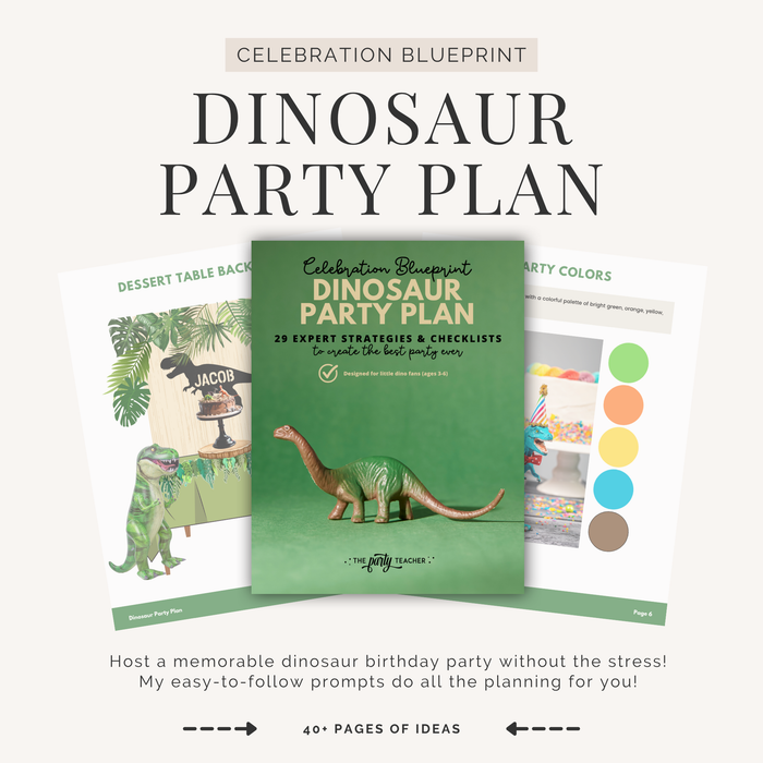 Dinosaur Birthday Party Plan (Ages 3-6) INSTANT DOWNLOAD