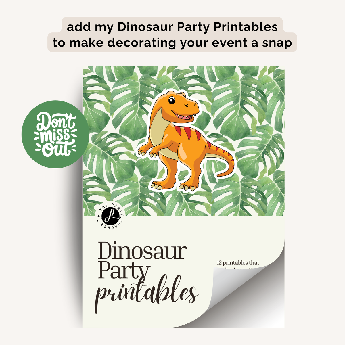 Dinosaur Birthday Party Plan (Ages 3-6) INSTANT DOWNLOAD