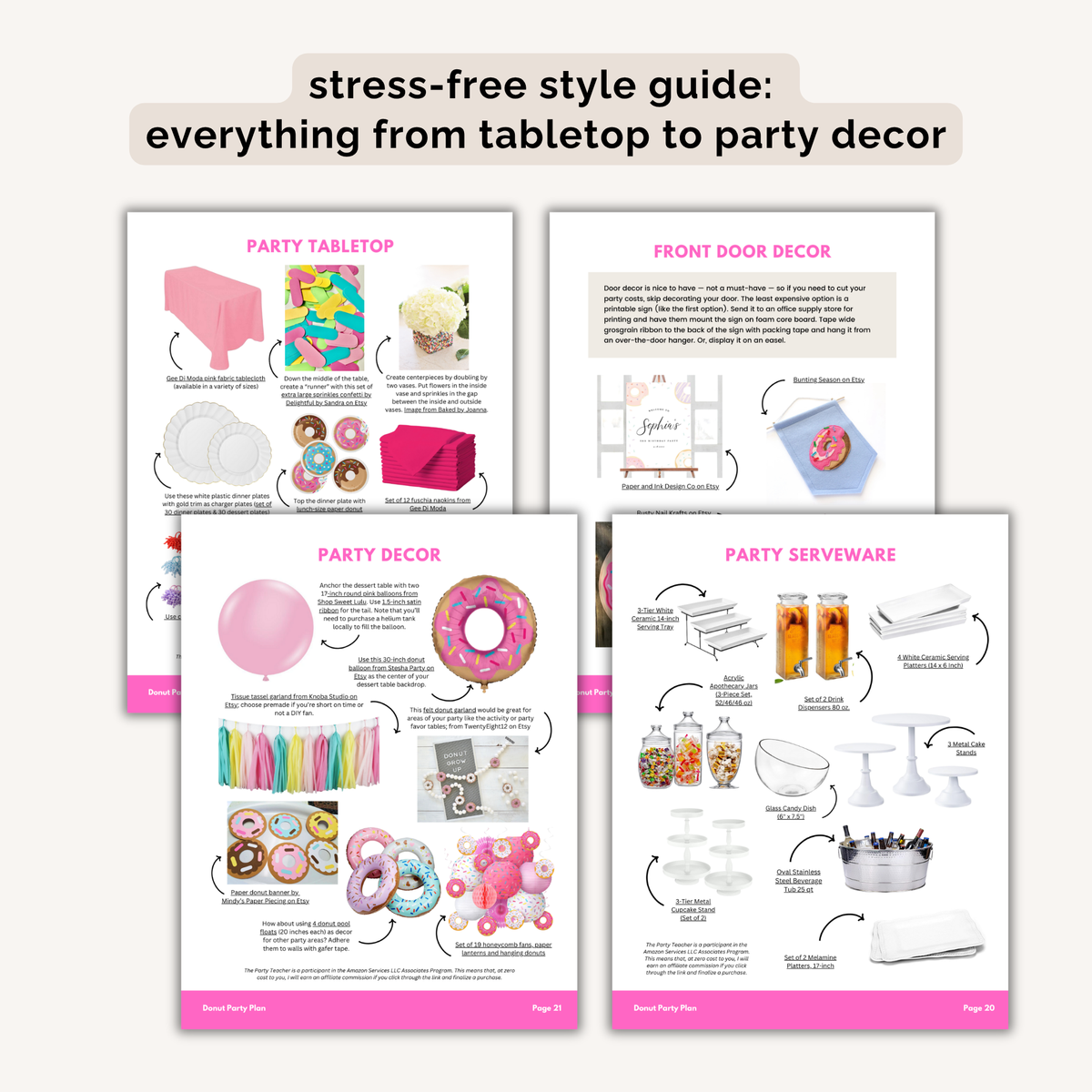 Donut Birthday Party Plan INSTANT DOWNLOAD