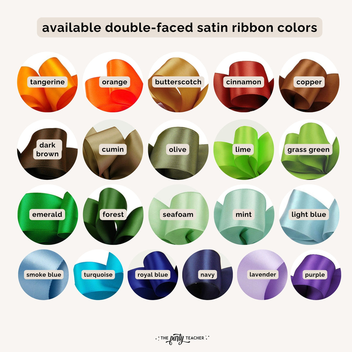 Available double-faced satin ribbon colors-2