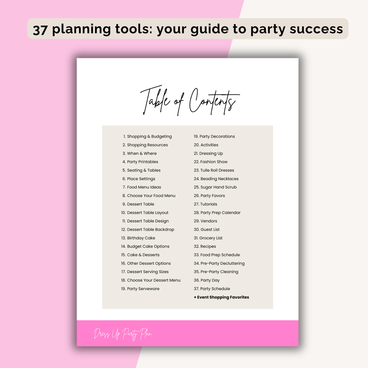 Dress Up Birthday Party Plan INSTANT DOWNLOAD
