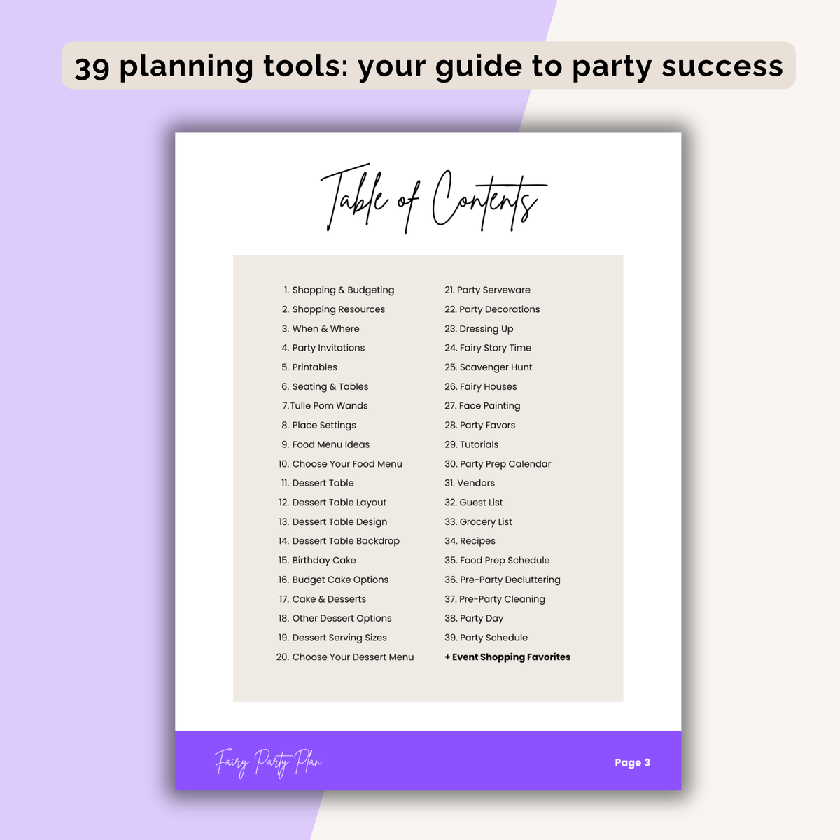 Flower Fairy Birthday Party Plan INSTANT DOWNLOAD