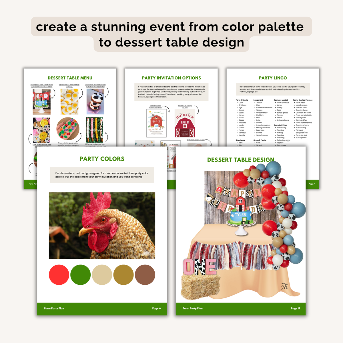 Farm Birthday Party Plan INSTANT DOWNLOAD