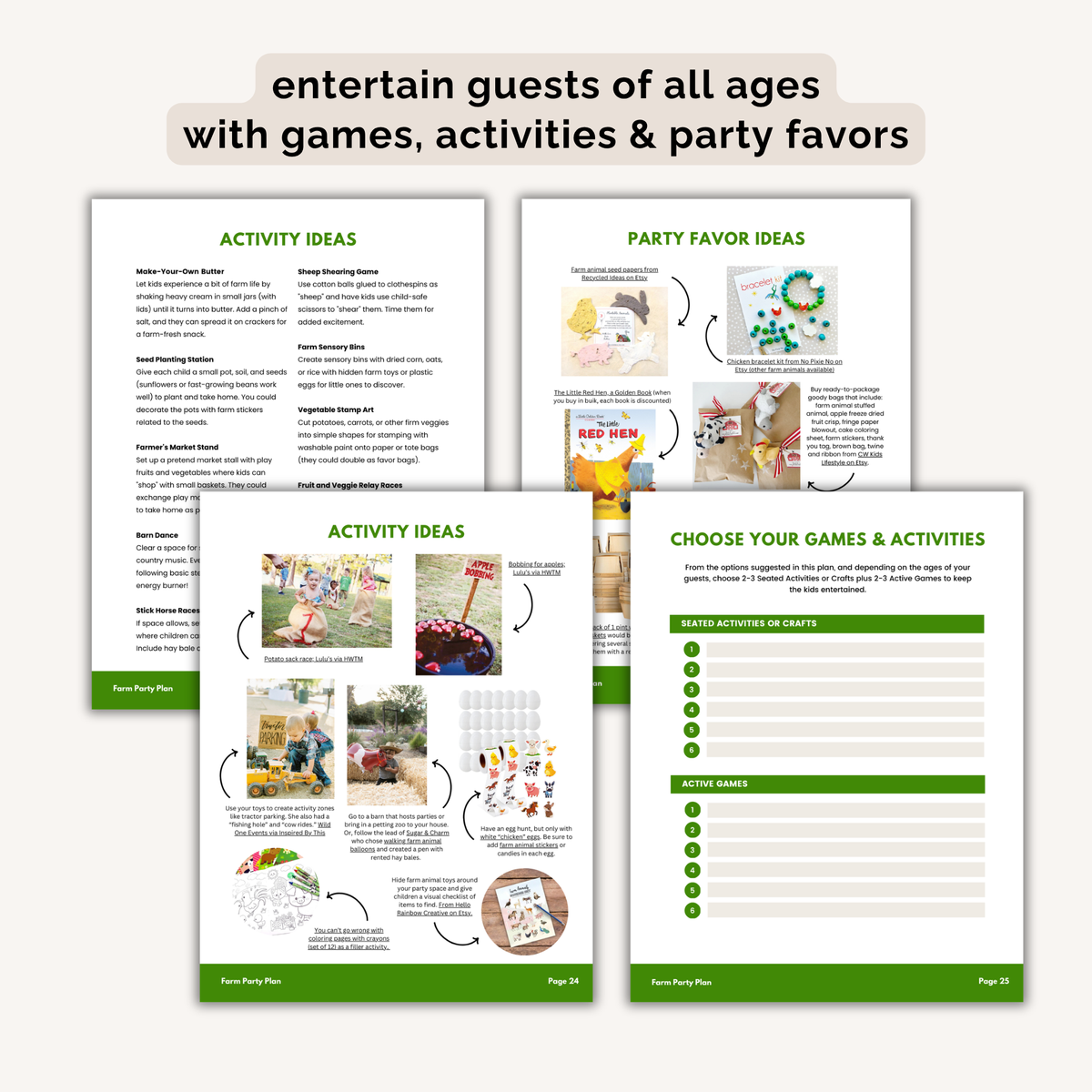 Farm Birthday Party Plan INSTANT DOWNLOAD