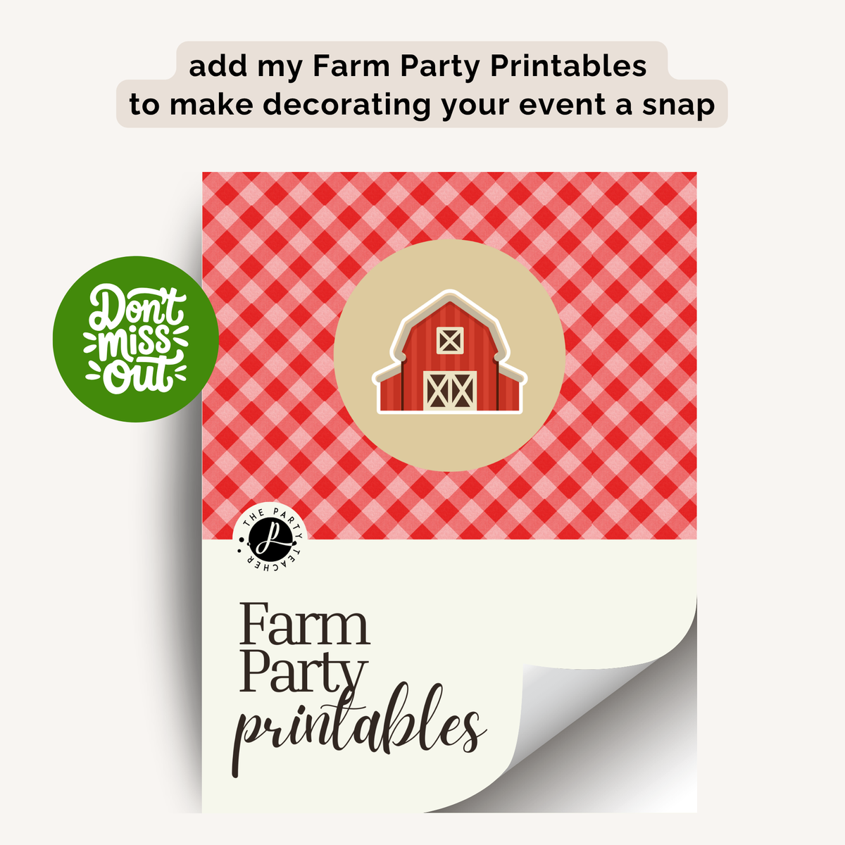Farm Birthday Party Plan INSTANT DOWNLOAD
