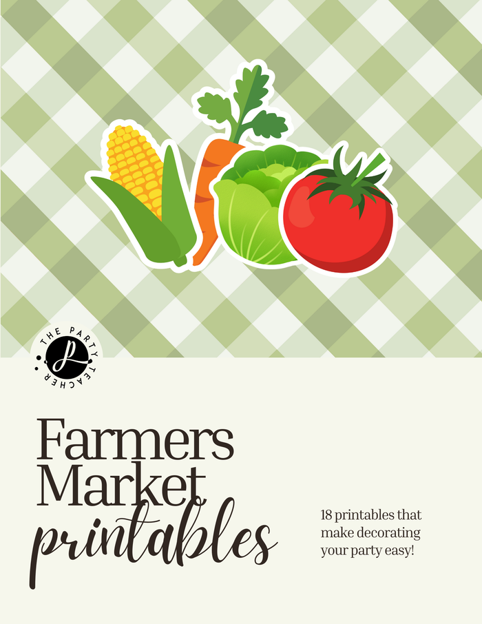 Farmers Market Birthday Party Printables INSTANT DOWNLOAD