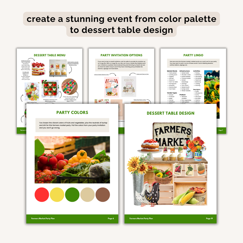 Farmers Market Birthday Party Plan INSTANT DOWNLOAD