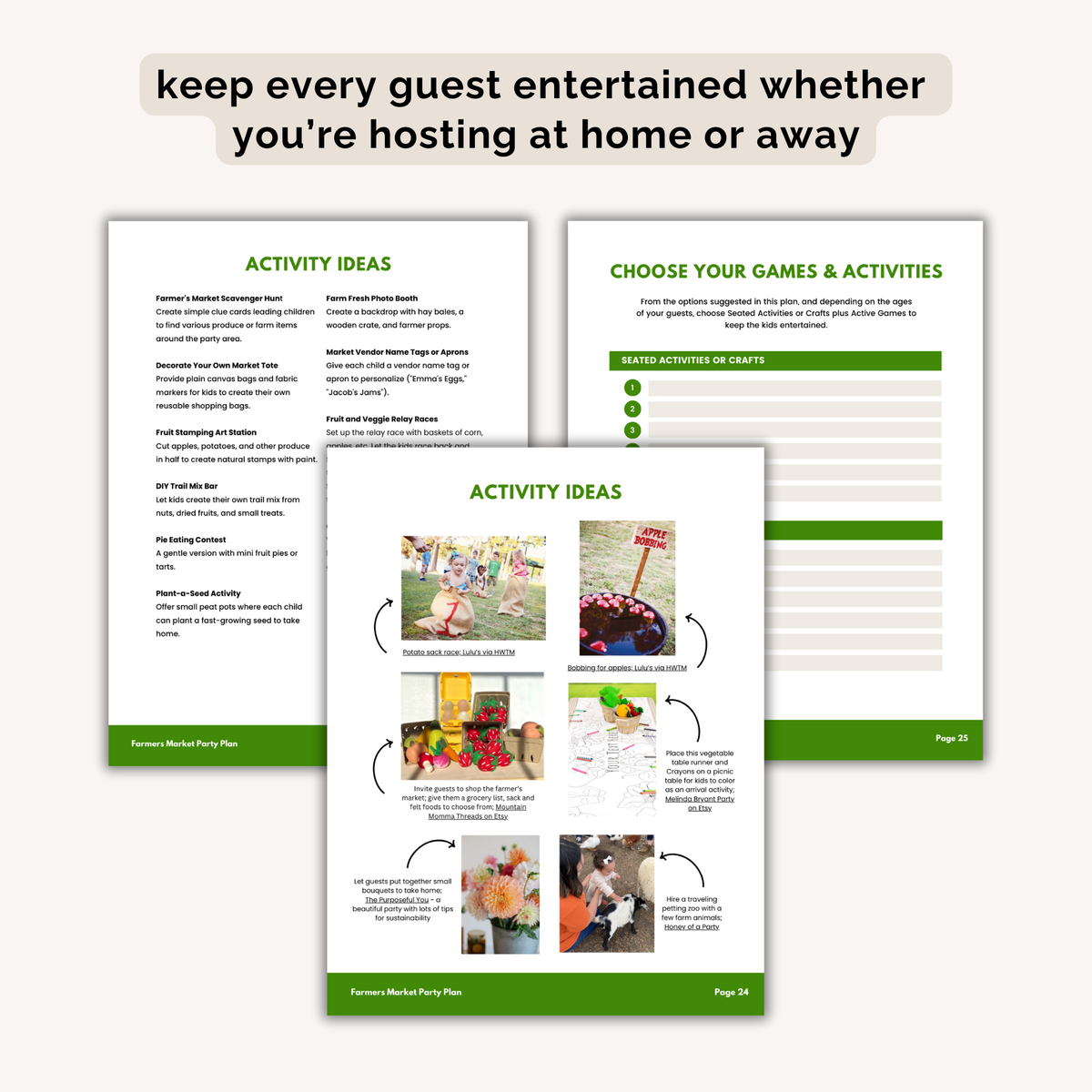 Farmers Market Birthday Party Plan INSTANT DOWNLOAD