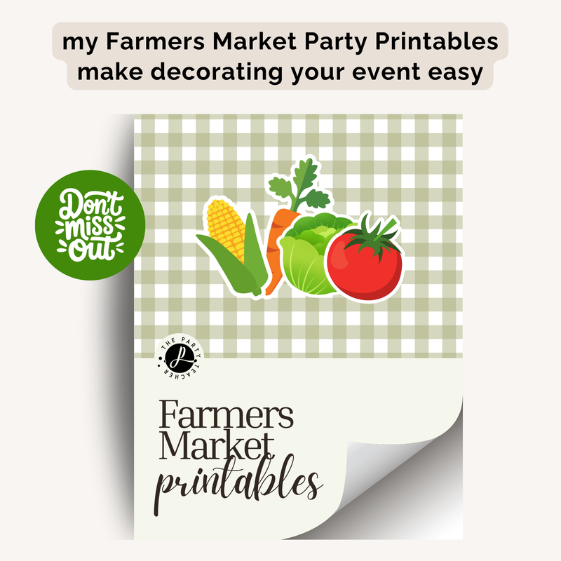 Farmers Market Birthday Party Plan INSTANT DOWNLOAD