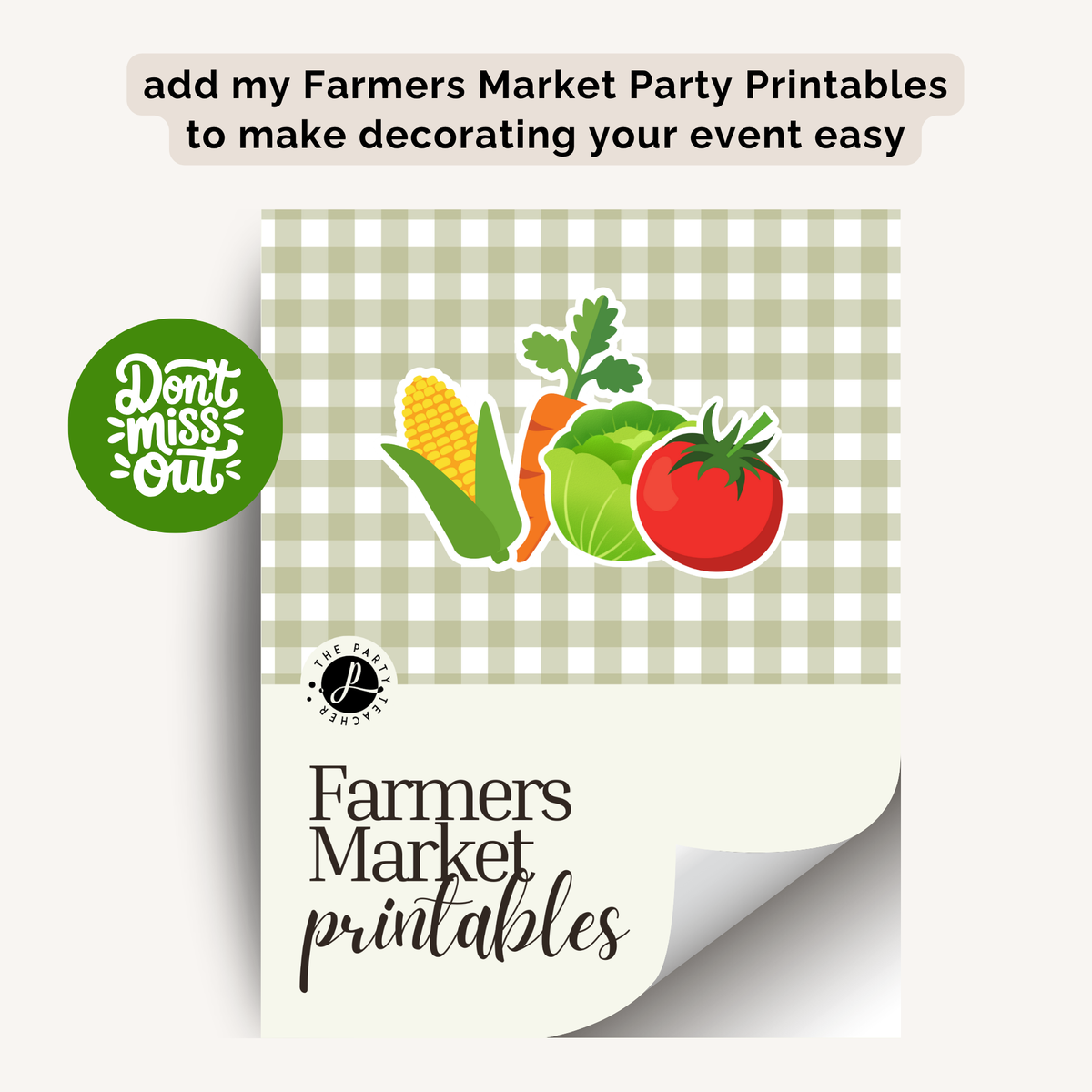 Farmers Market Birthday Party Plan INSTANT DOWNLOAD