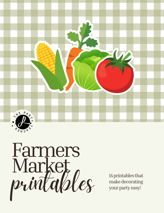 Farmers Market Birthday Party Printables INSTANT DOWNLOAD