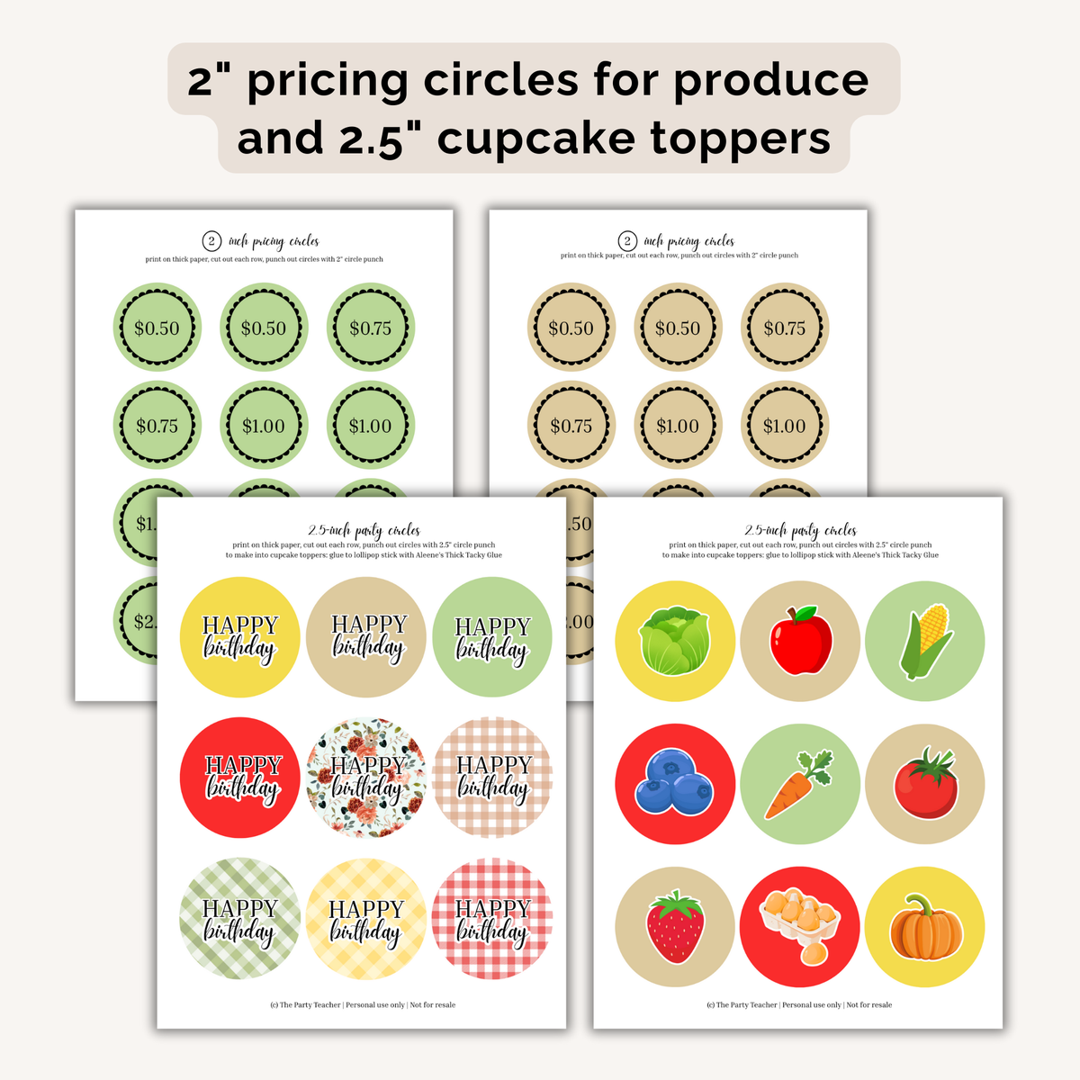 Farmers Market Birthday Party Printables INSTANT DOWNLOAD