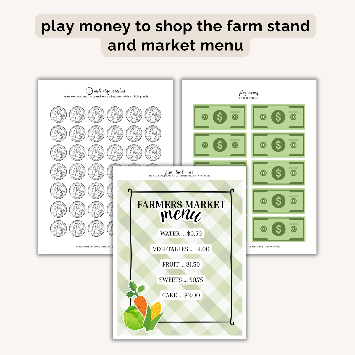 Farmers Market Birthday Party Printables INSTANT DOWNLOAD