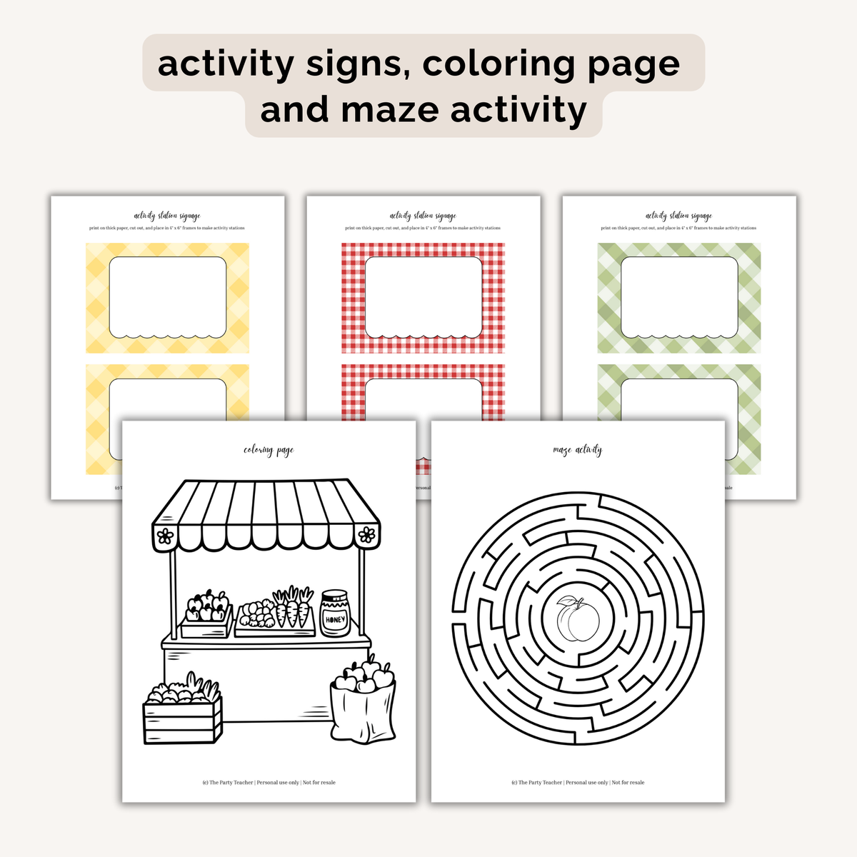 Farmers Market Birthday Party Printables INSTANT DOWNLOAD