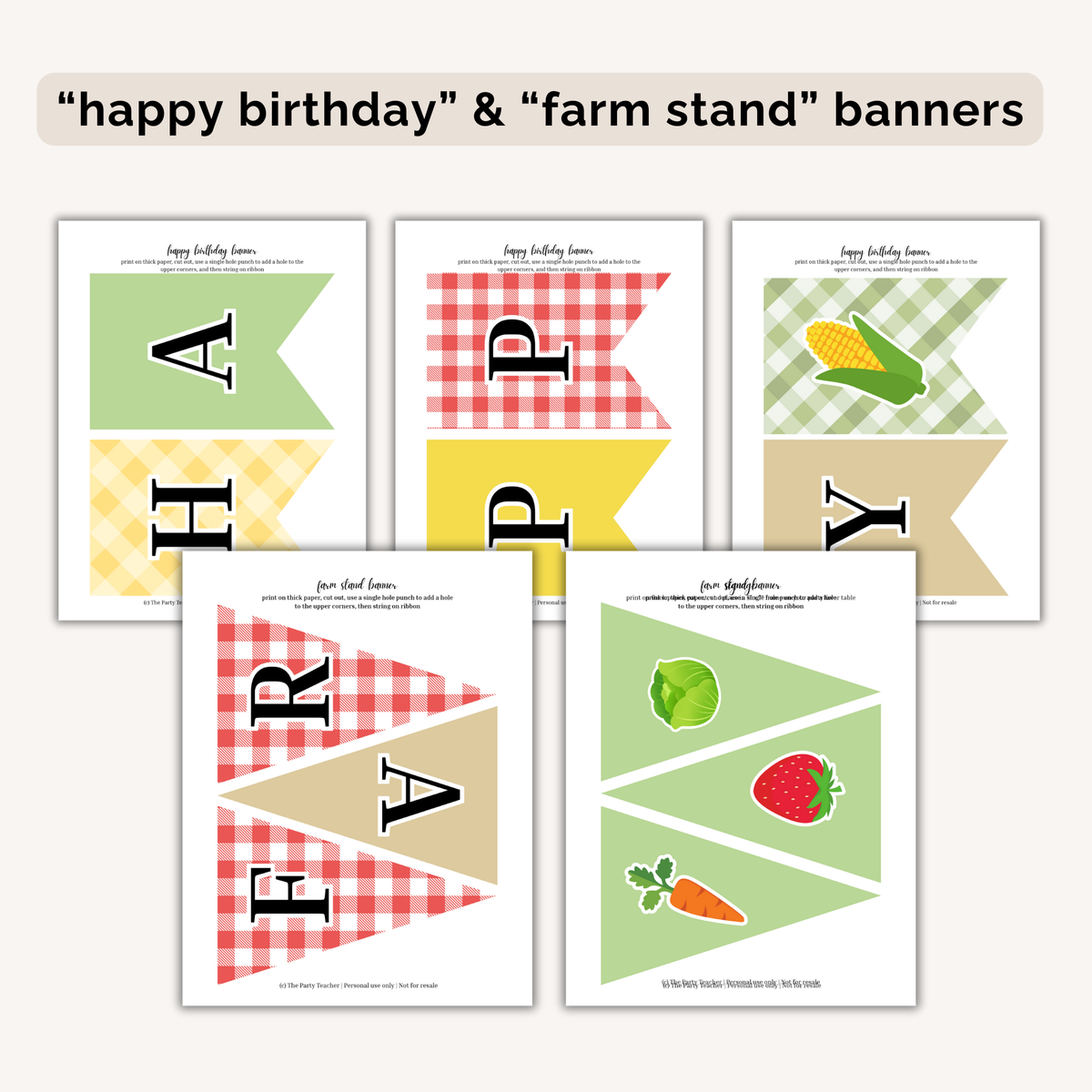 Farmers Market Birthday Party Printables INSTANT DOWNLOAD