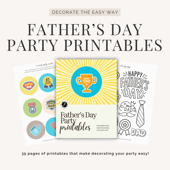 Father's Day Party Printables INSTANT DOWNLOAD