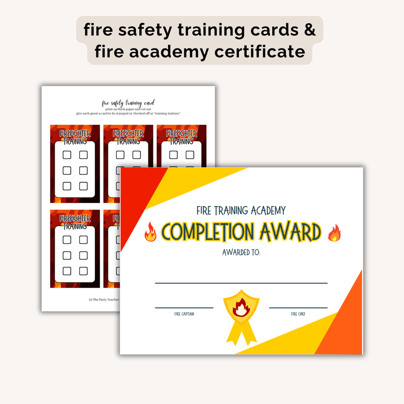 Firefighter Birthday Party Printables INSTANT DOWNLOAD