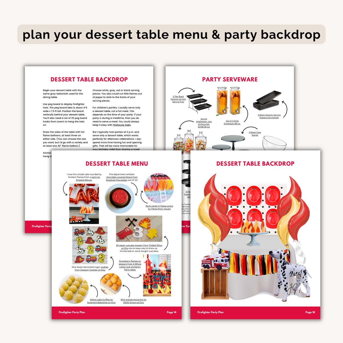 Firefighter Birthday Party Plan INSTANT DOWNLOAD