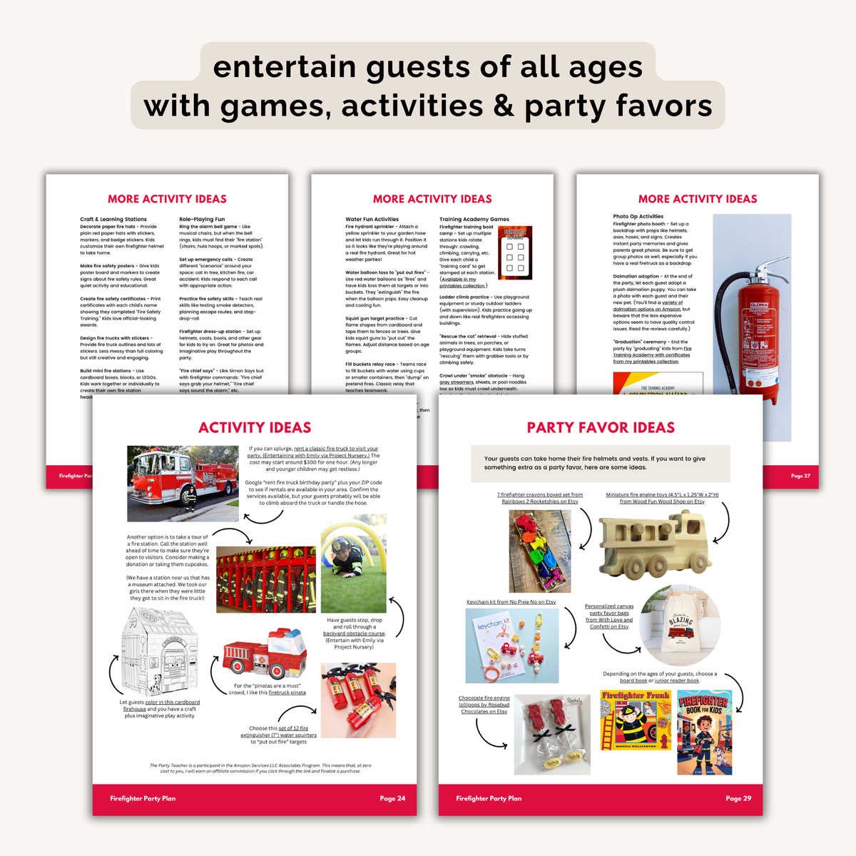 Firefighter Birthday Party Plan INSTANT DOWNLOAD