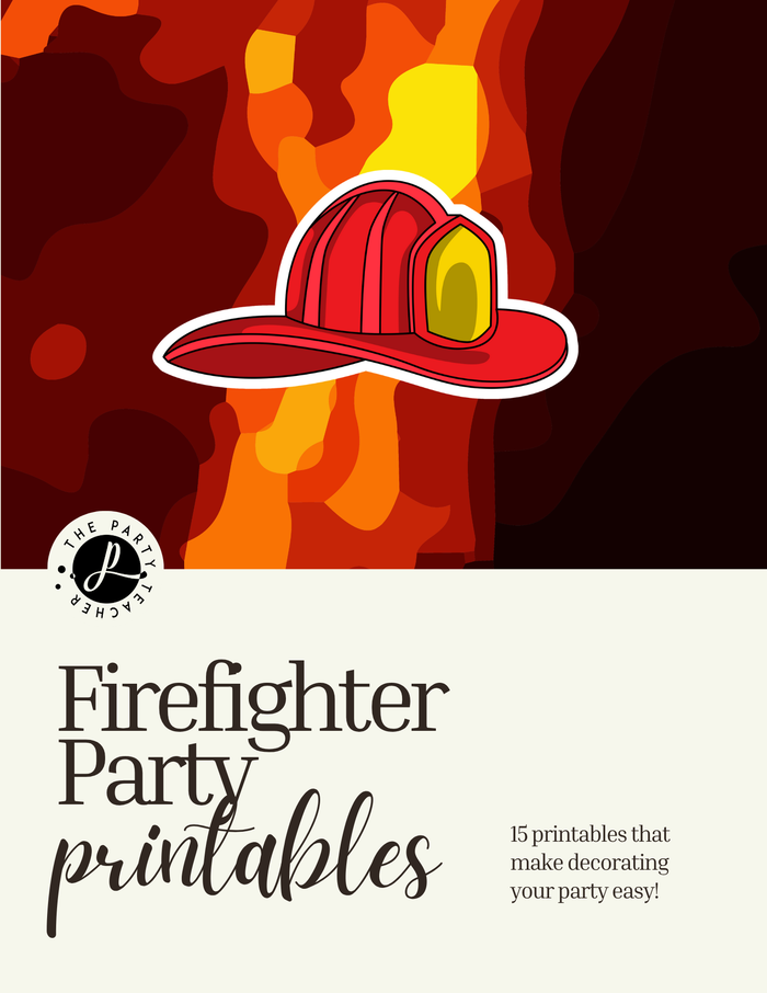 Firefighter Birthday Party Printables INSTANT DOWNLOAD