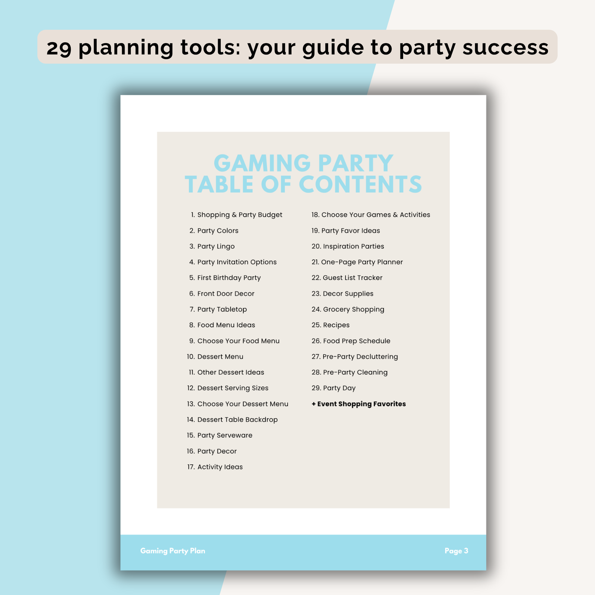 Gaming Birthday Party Plan INSTANT DOWNLOAD