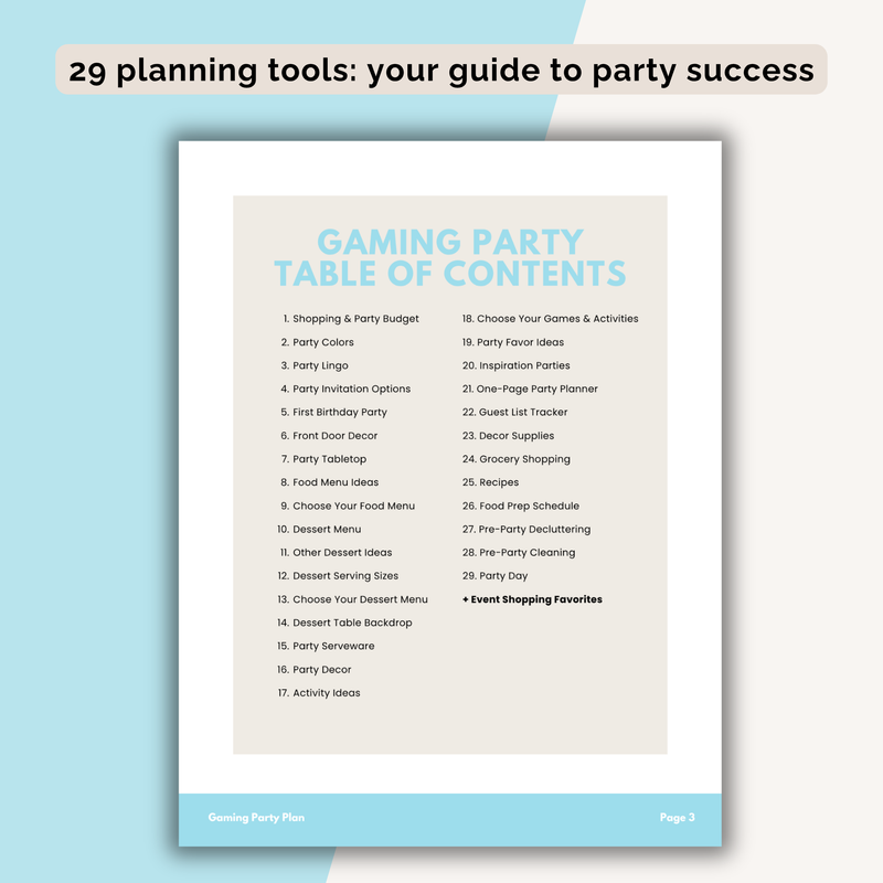 Gaming Birthday Party Plan INSTANT DOWNLOAD