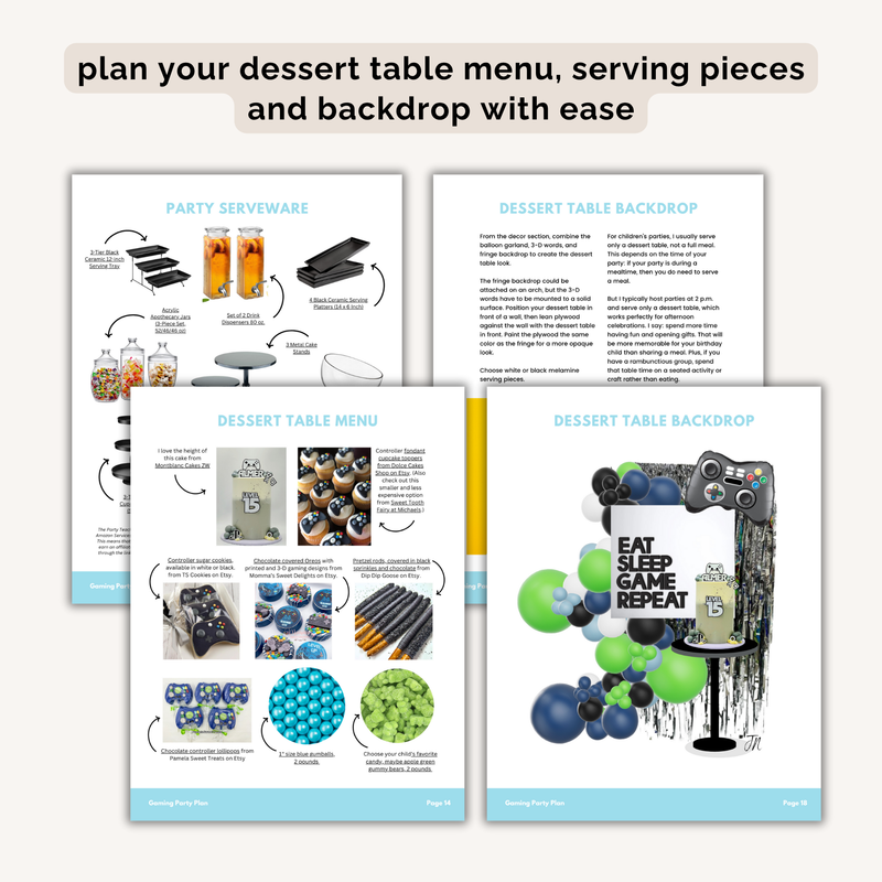 Gaming Birthday Party Plan INSTANT DOWNLOAD