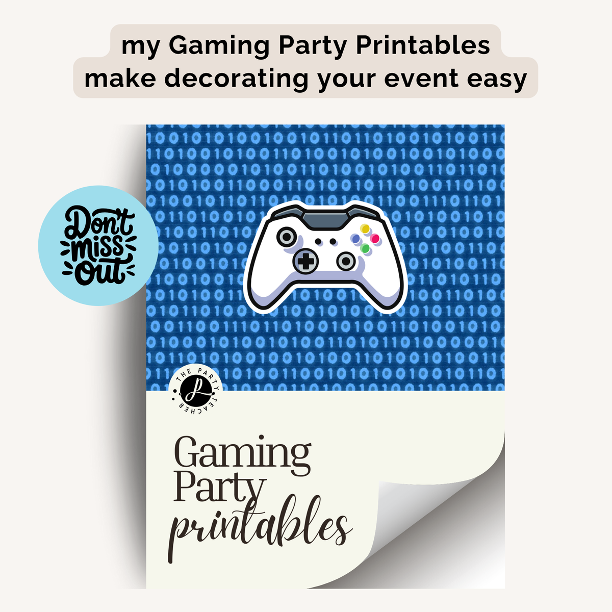 Gaming Birthday Party Plan INSTANT DOWNLOAD