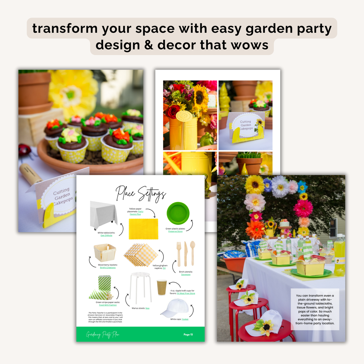 Gardening Birthday Party Plan INSTANT DOWNLOAD