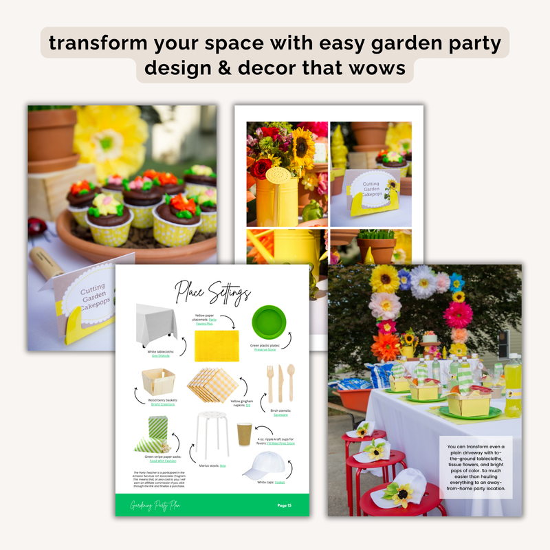 Gardening Birthday Party Plan INSTANT DOWNLOAD
