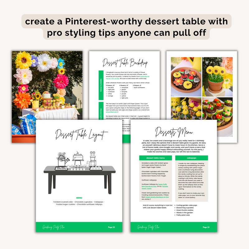 Gardening Birthday Party Plan INSTANT DOWNLOAD
