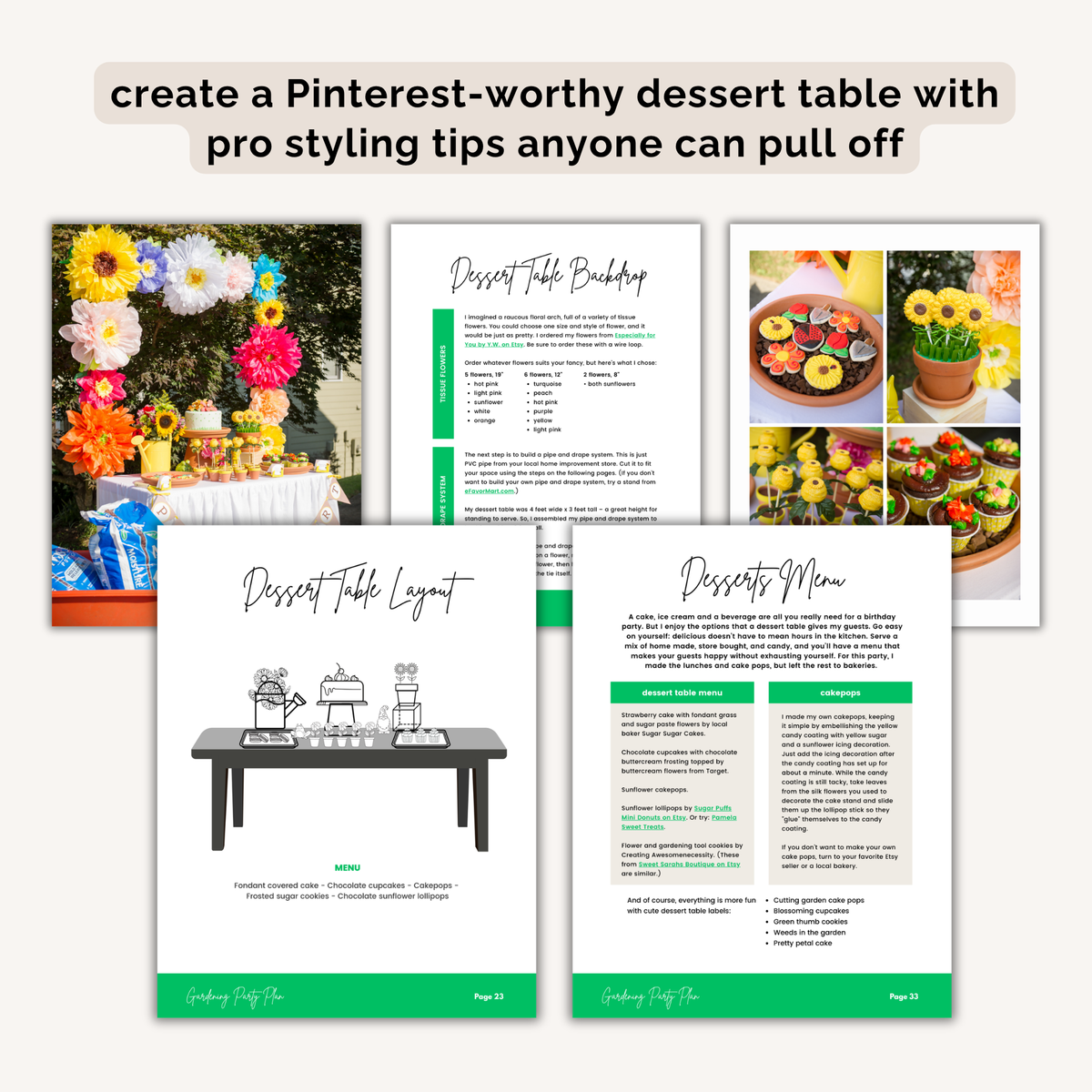 Gardening Birthday Party Plan INSTANT DOWNLOAD