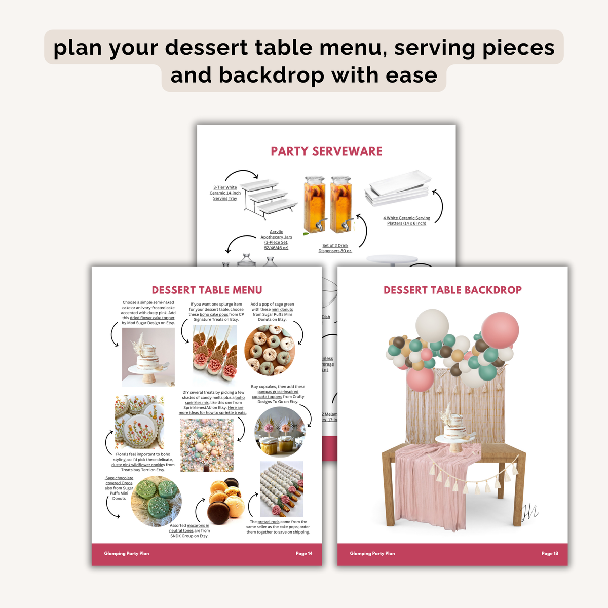 Glamping Birthday Party Plan INSTANT DOWNLOAD