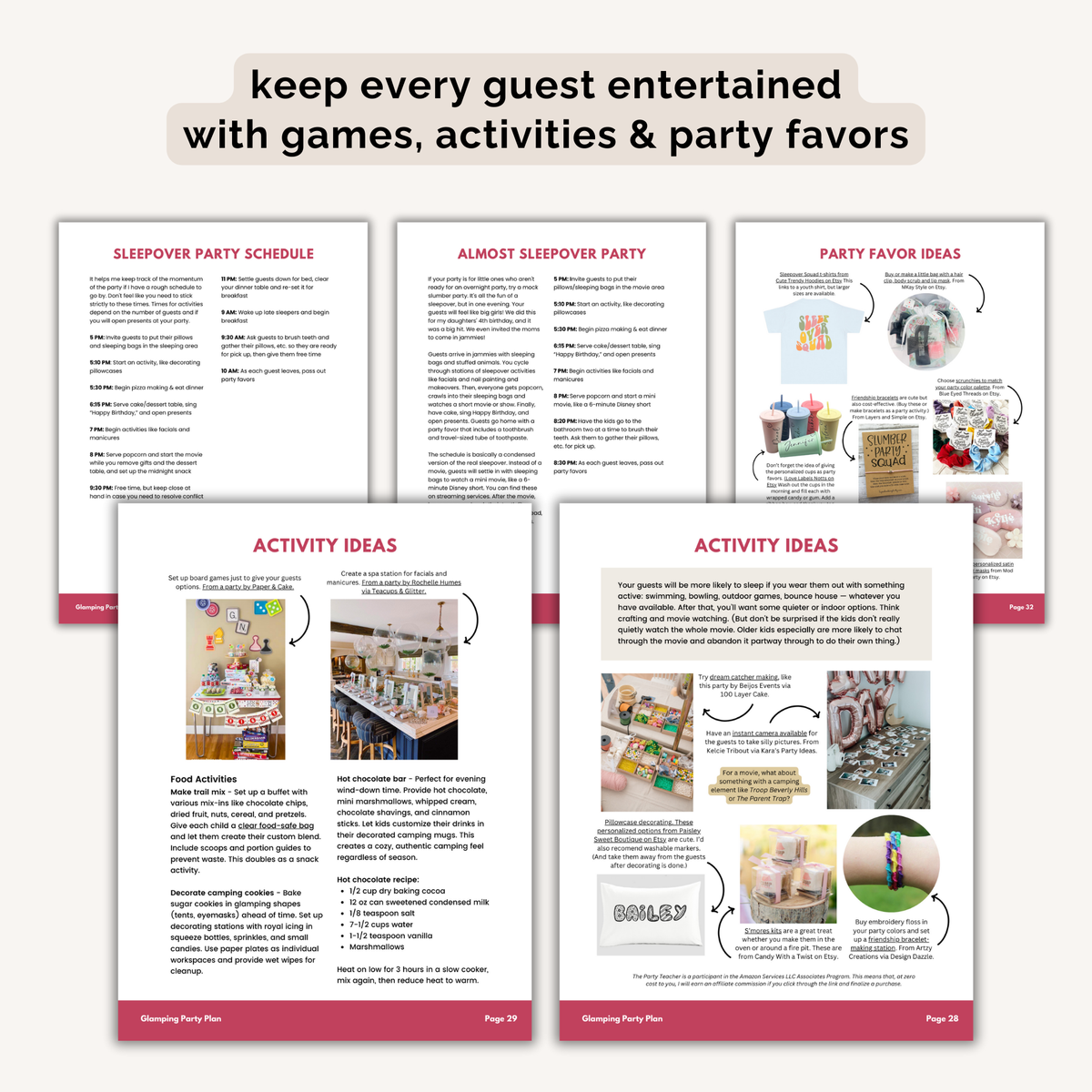 Glamping Birthday Party Plan INSTANT DOWNLOAD