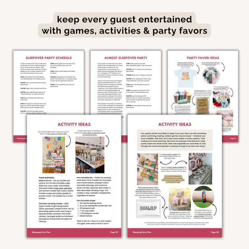 Glamping Birthday Party Plan INSTANT DOWNLOAD