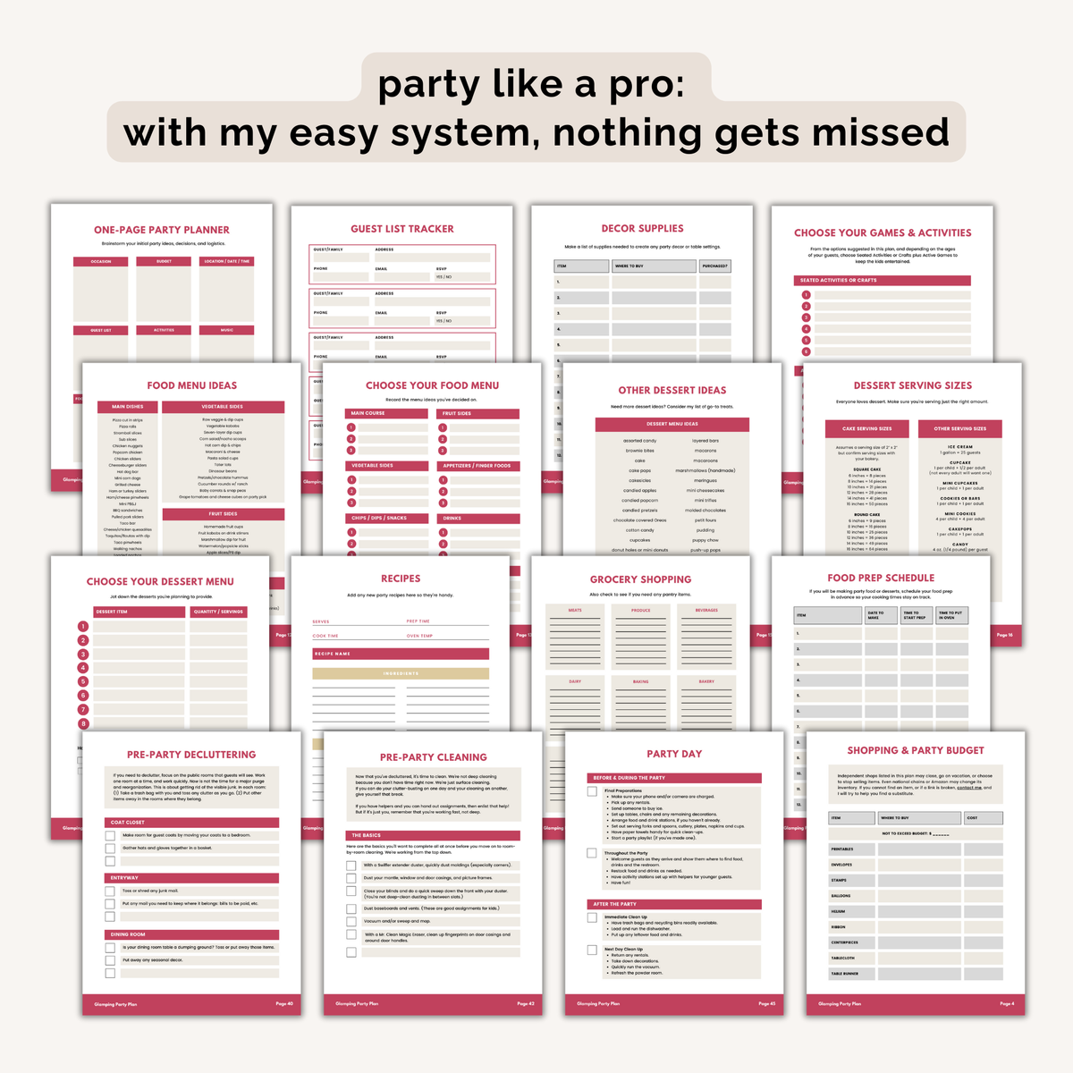 Glamping Birthday Party Plan INSTANT DOWNLOAD