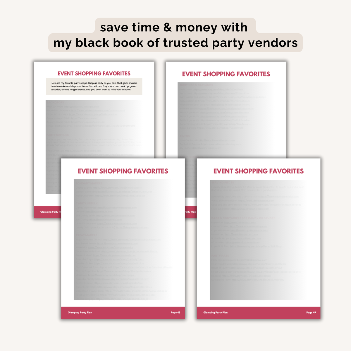 Glamping Birthday Party Plan INSTANT DOWNLOAD