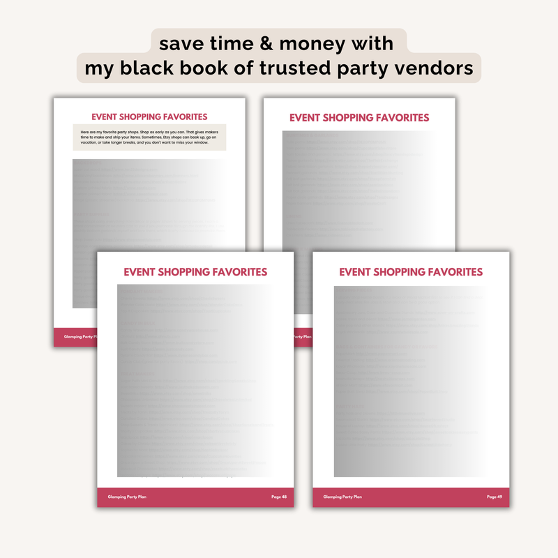 Glamping Birthday Party Plan INSTANT DOWNLOAD