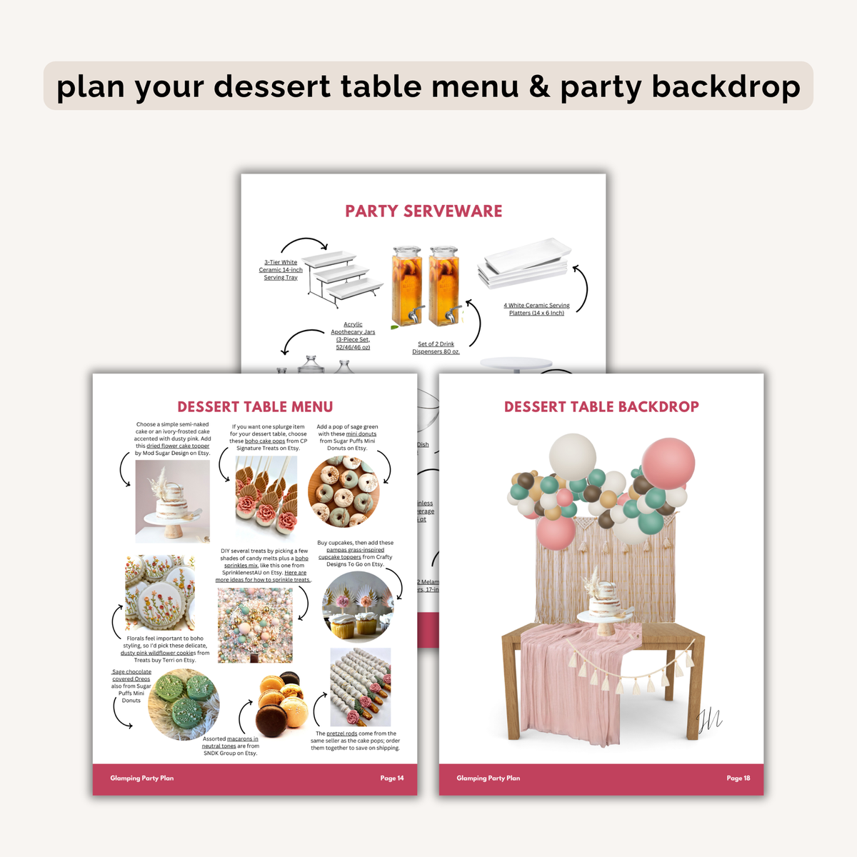 Glamping Birthday Party Plan INSTANT DOWNLOAD
