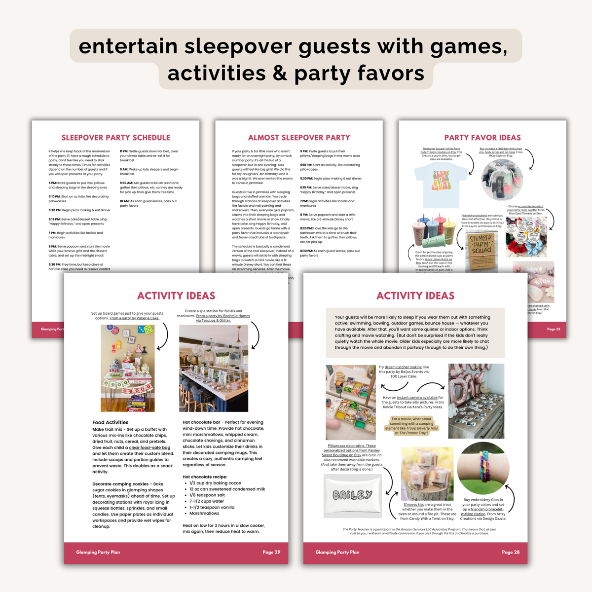Glamping Birthday Party Plan INSTANT DOWNLOAD