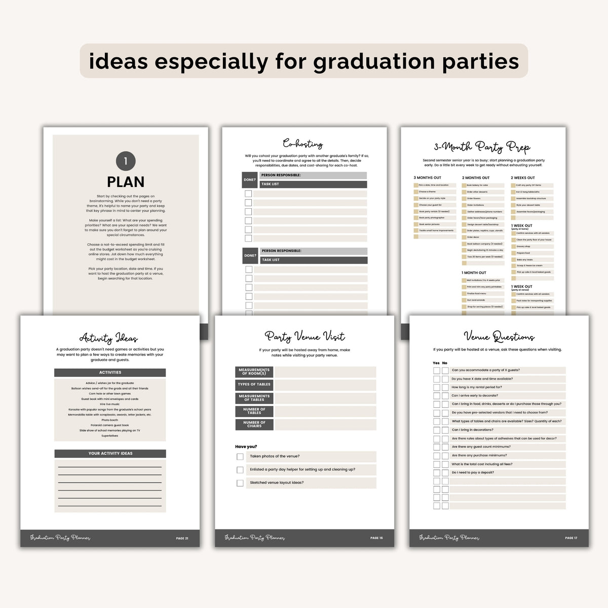 Graduation Party Planner INSTANT DOWNLOAD – The Party Teacher graduation-party-planner-instant-download-the-party-teacher