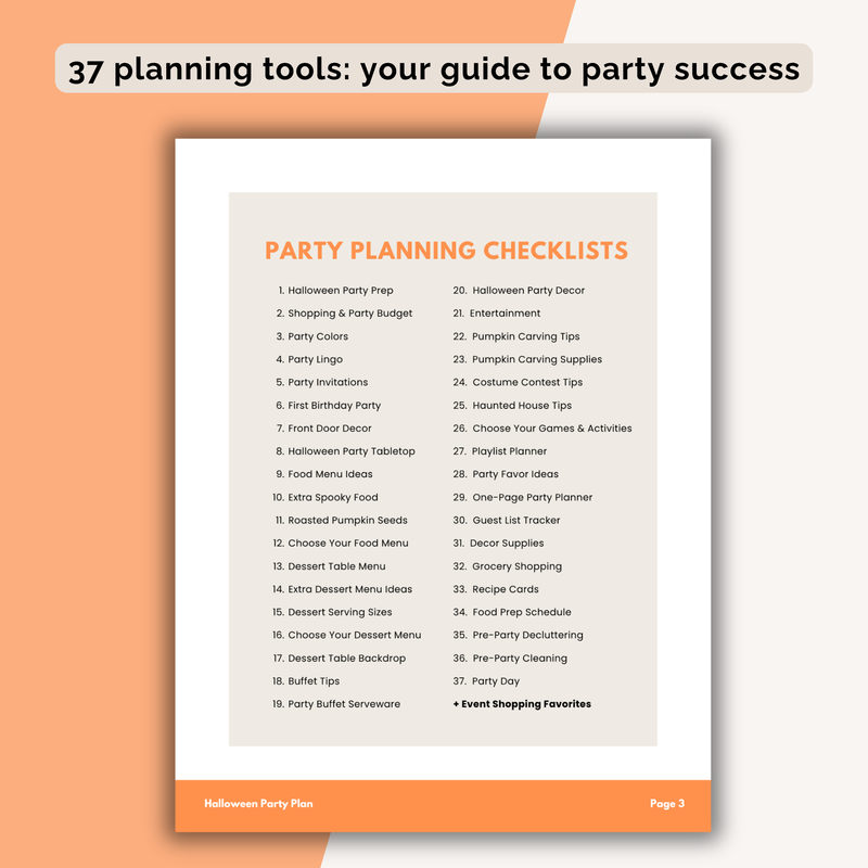 Halloween Party Plan INSTANT DOWNLOAD