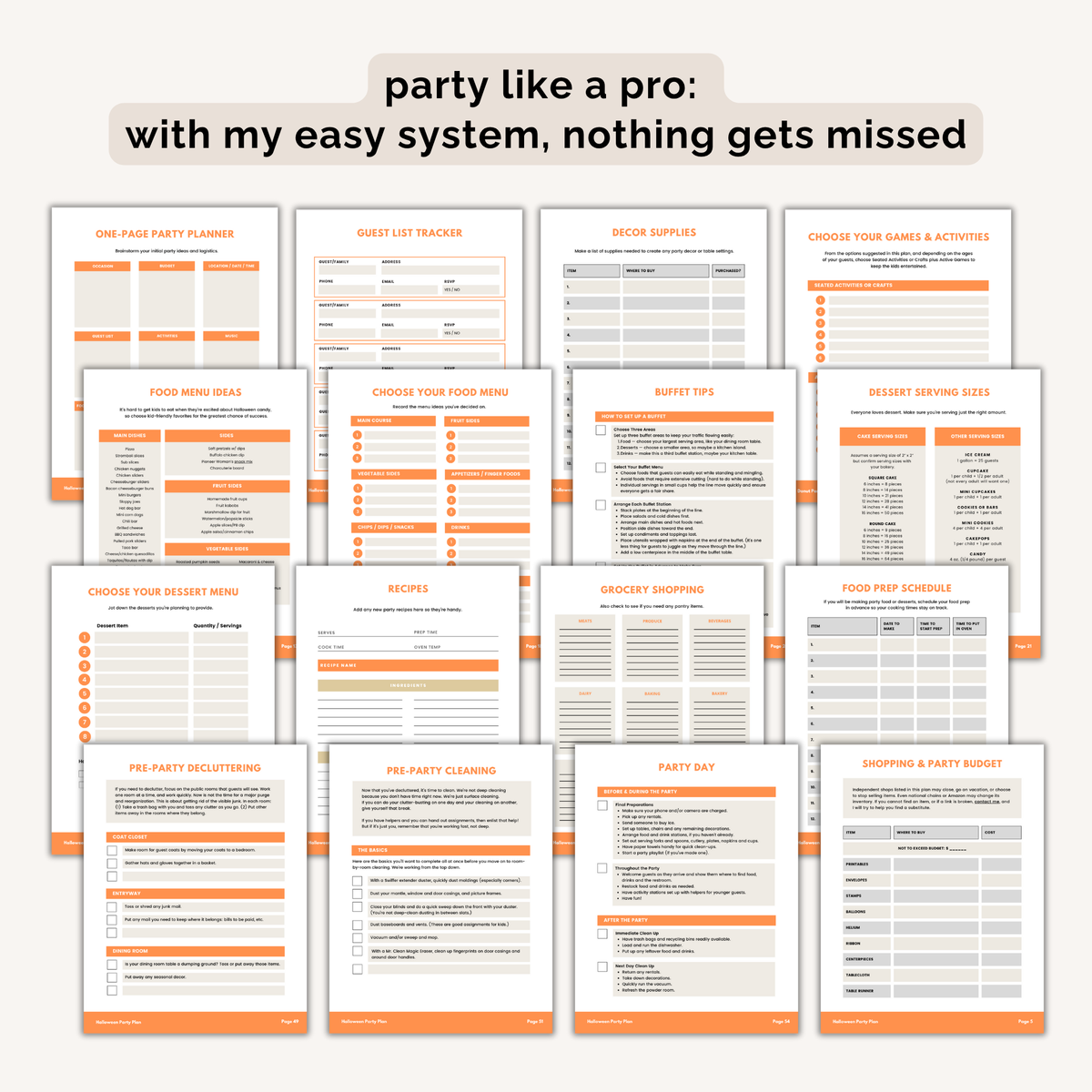 Halloween Party Plan INSTANT DOWNLOAD