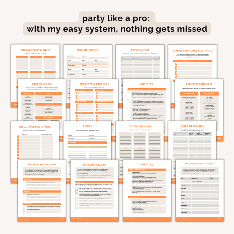 Halloween Party Plan INSTANT DOWNLOAD