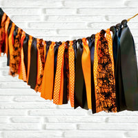 Halloween web ribbon bunting - The Party Teacher - full view